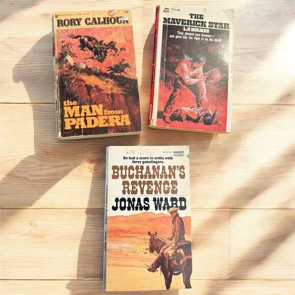 Vintage Western Pulp Book Lot 3 1960s 1970s 1950s Paperback TPB - Picture 1 of 4